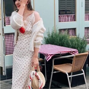 Free People Sister Jane Reef Rose Cami Maxi Dress Ruffle Floral Size M+ / US 8